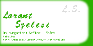 lorant szelesi business card