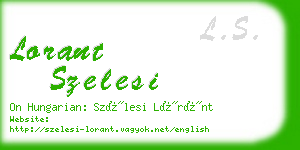 lorant szelesi business card